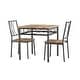 preview thumbnail 1 of 21, Dining Table Set, 3 Pcs Space Saving Kitchen Table with 2 Chairs - 29.1x29.1x30in Brown