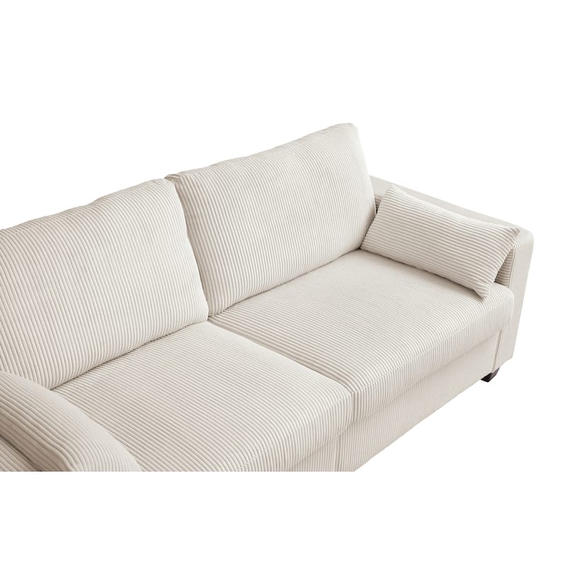 Modern Loveseat Sofa for Living Room, Removable Cover, Spring Cushions, Solid Wood Frame, Wide Armrest for Small Space