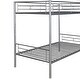 preview thumbnail 8 of 23, Twin Over Twin Bunk Bed with Ladder, Metal Bed with Full-Length Guardrail, Kid's Bed for Small Space, Bedroom, Silver