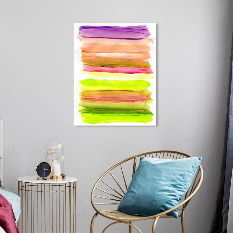 Wynwood Studio Abstract Day in the garden Green and Neon Green Modern & Contemporary Wall Art Canvas Print - 24 x 20