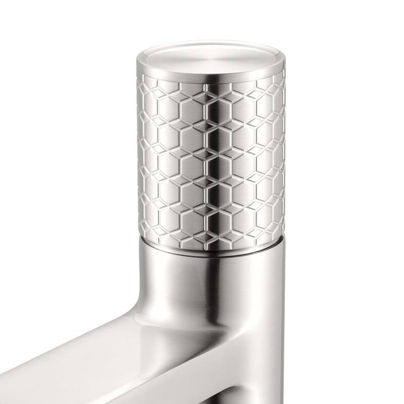 Ruvati Emilio Short Single Handle Cylinder Bathroom Faucet in Brushed Nickel - RVF5133BN - 7'6" x 9'6"