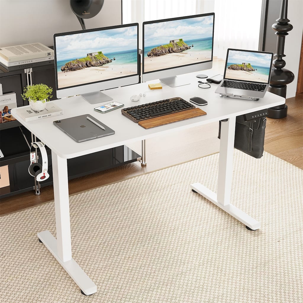 Electric Standing Adjustable Height Sit Stand Home Office Desk w/ Splice Board