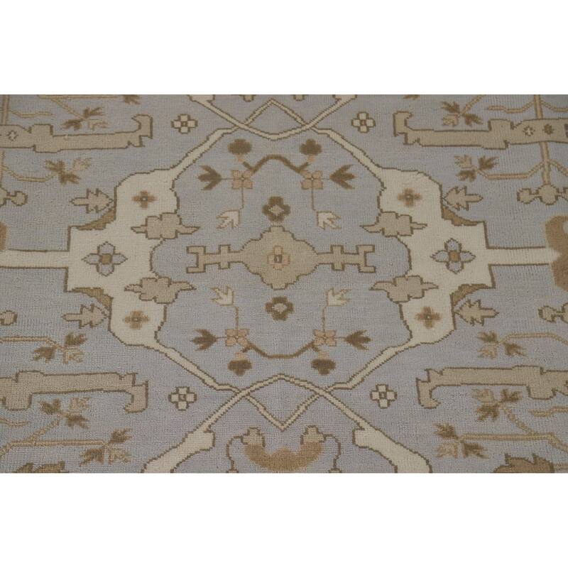 Oushak Oriental Area Rug Hand-Knotted Wool Carpet - 9'0"x 11'10"