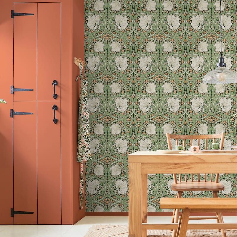 William Morris Pimpernel Green Wallpaper