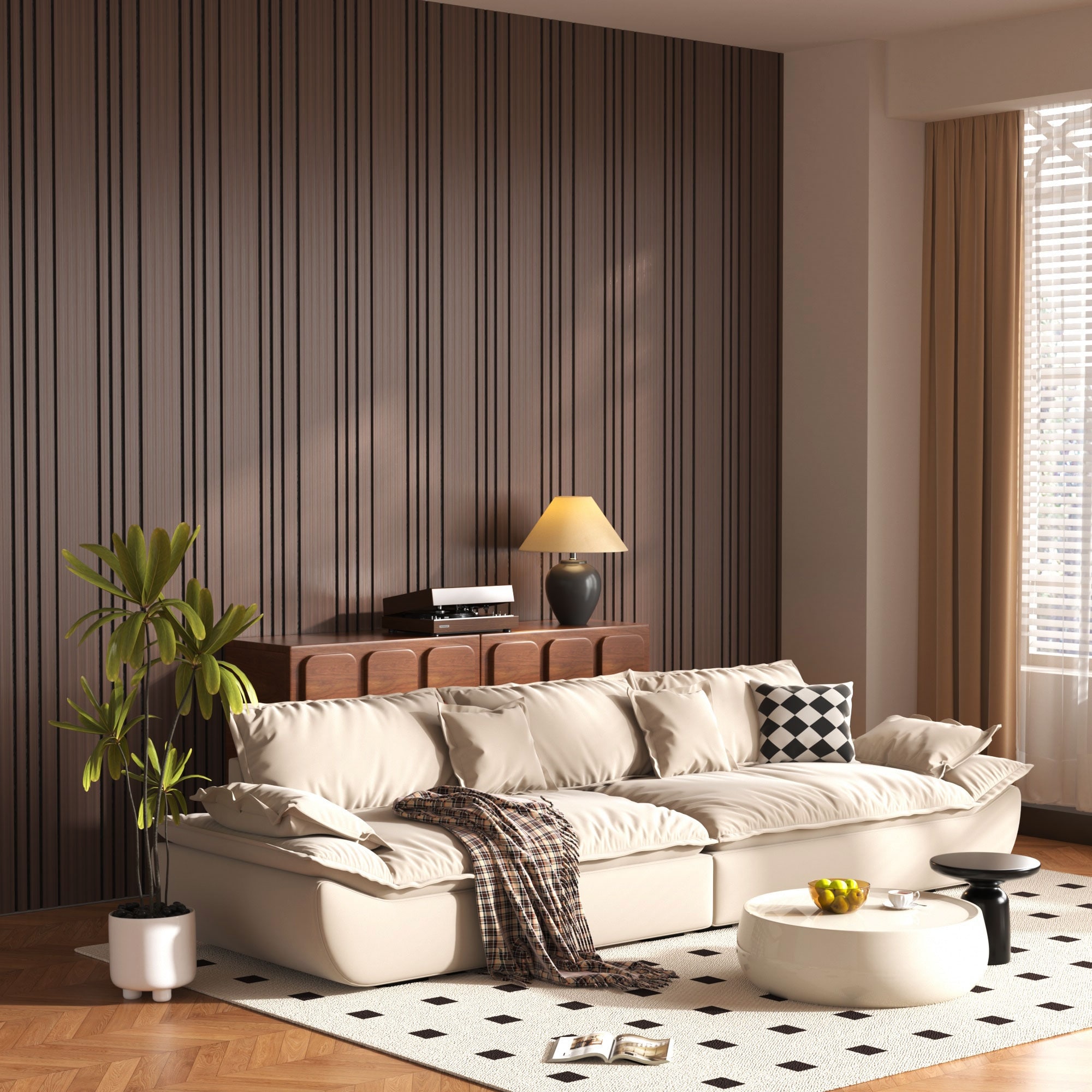 23.6" x 23.6" Wood Slat Acoustic Wall Panels for Interior Wall Decor, 8-Pack (31 Sq. Ft.)