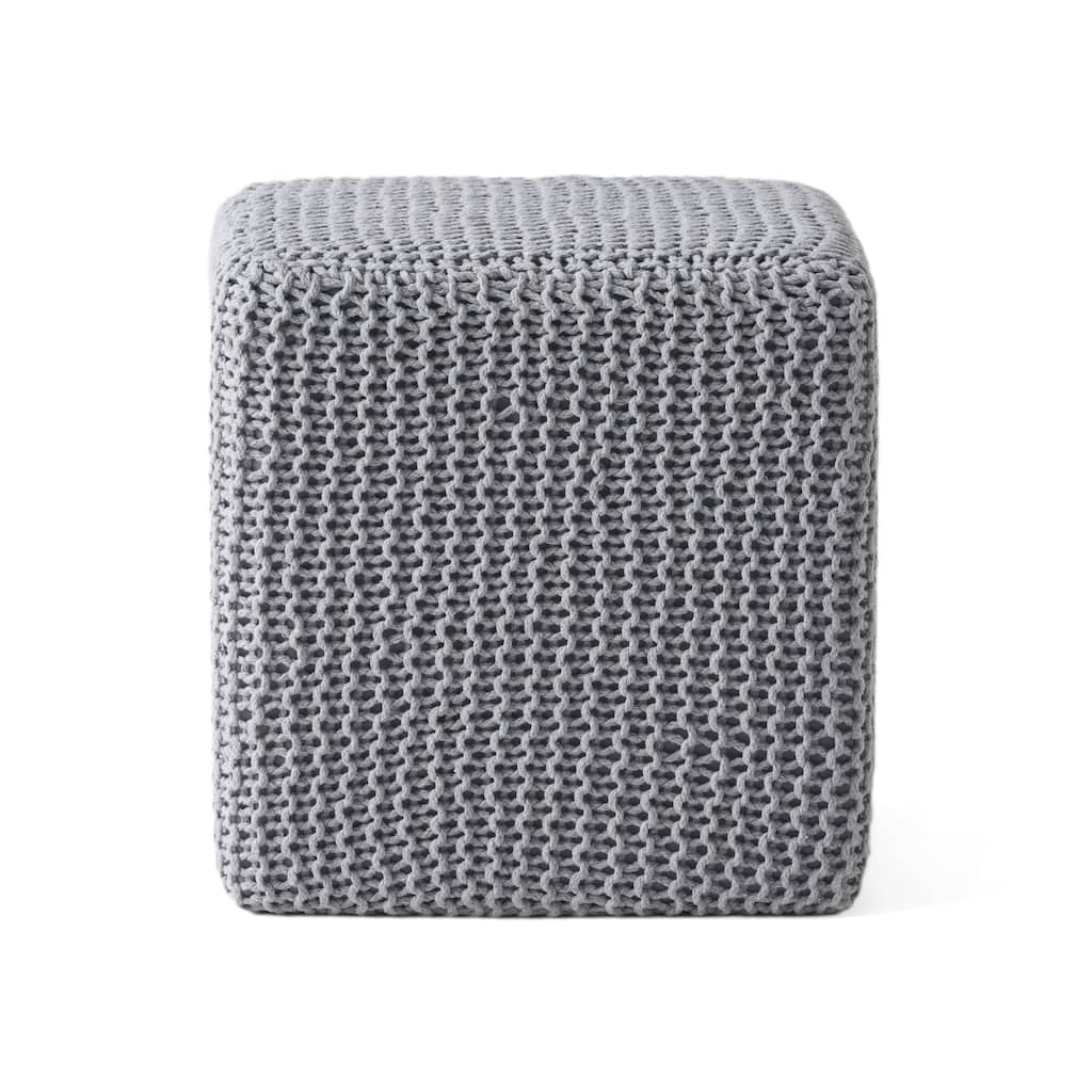 Charming Knitted Foot Stool for Cozy Home Spaces