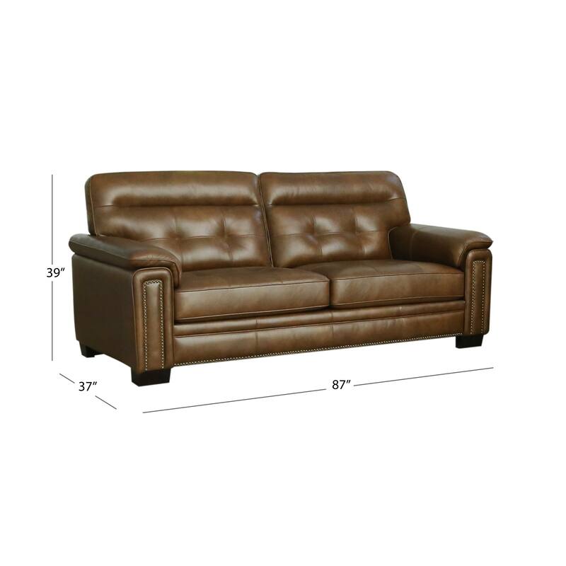 Henry Top Grain Leather Tufted Sofa