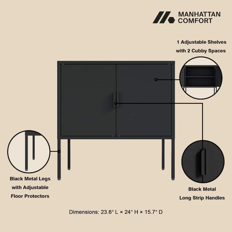 Manhattan Comfort Ava 24" Metal Accent Cabinet