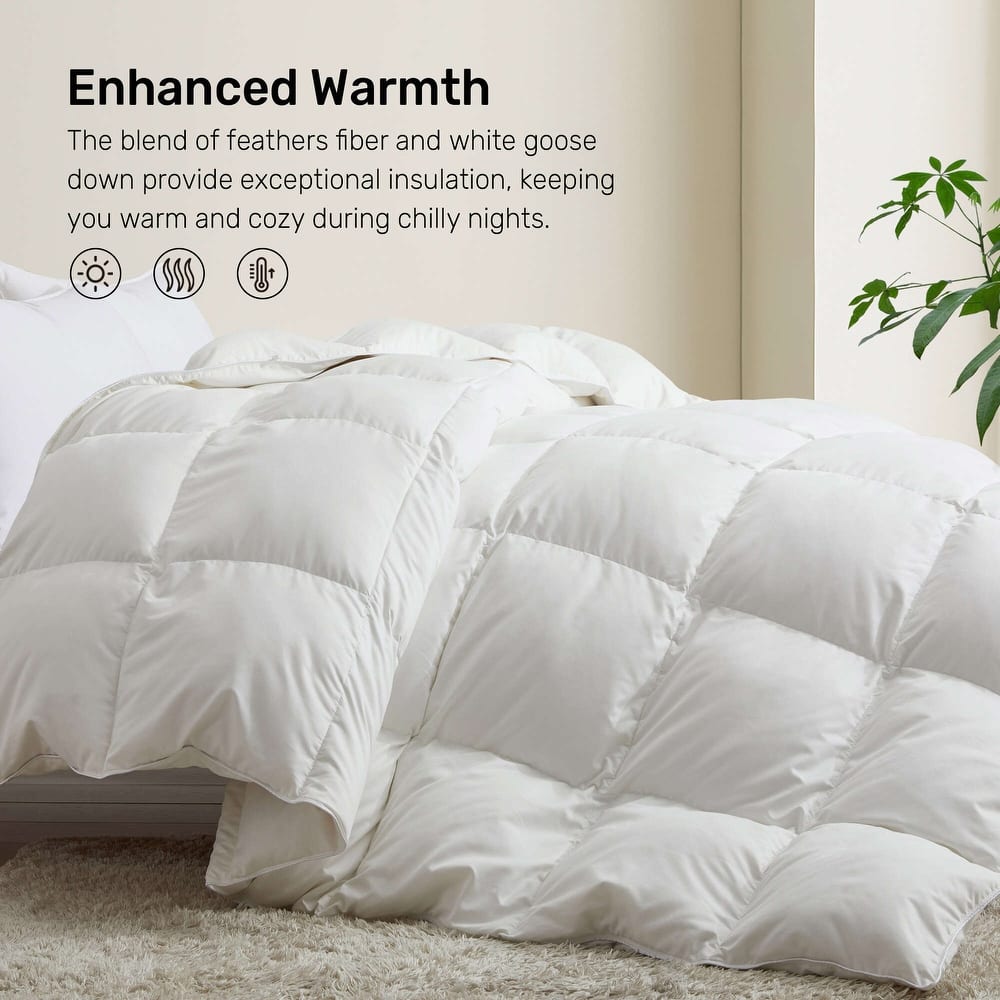 Lightweight to Heavyweight Premium White Goose Down Comforter Duvet Insert