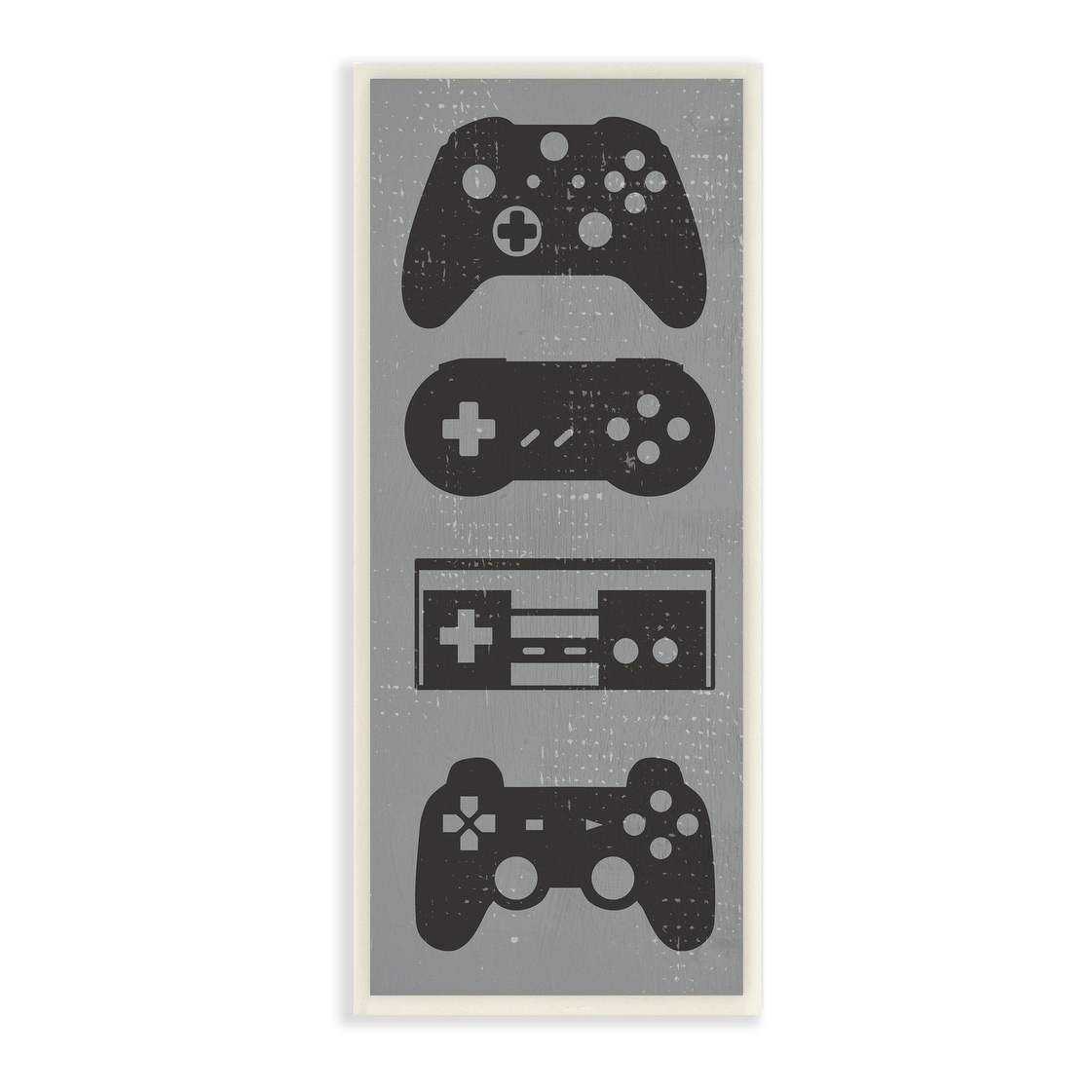 Stupell Video Game Controller Shapes Distressed Vintage Grey Wood Wall Art,  x 17 Black Bed Bath  Beyond 32576669