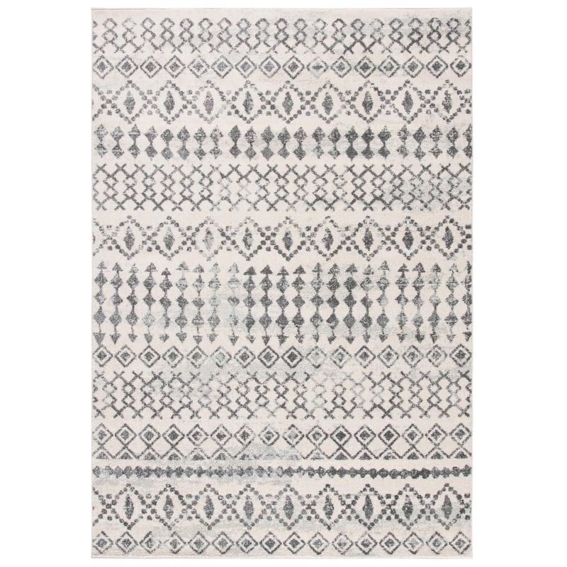 SAFAVIEH Tulum Astra Boho Moroccan Distressed Rug - Ivory/Grey - 4' x 6'