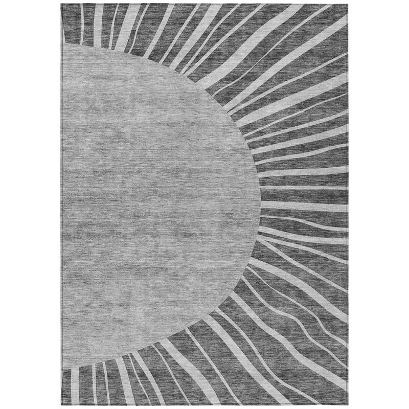 HomeRoots Abstract Transitional Rectangle Outdoor Rug