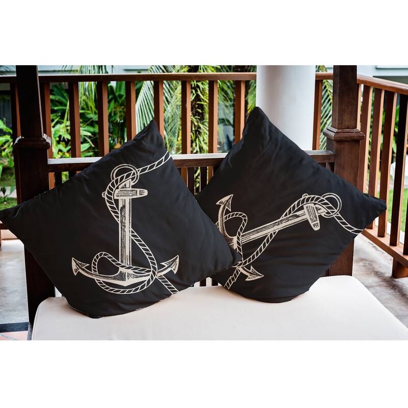 Anchored Nautical Indoor/Outdoor Throw Pillow