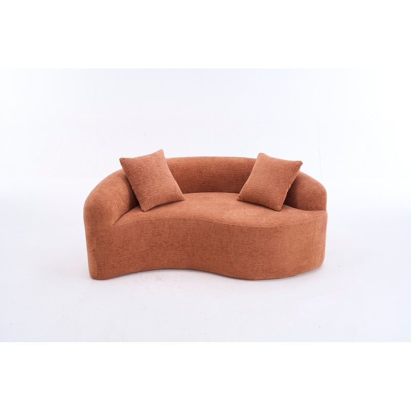 Single S-Curved Chenille Sofa Chair, No Assembly