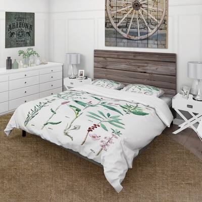 Designart 'Vintage Plants' Traditional Duvet Cover Set