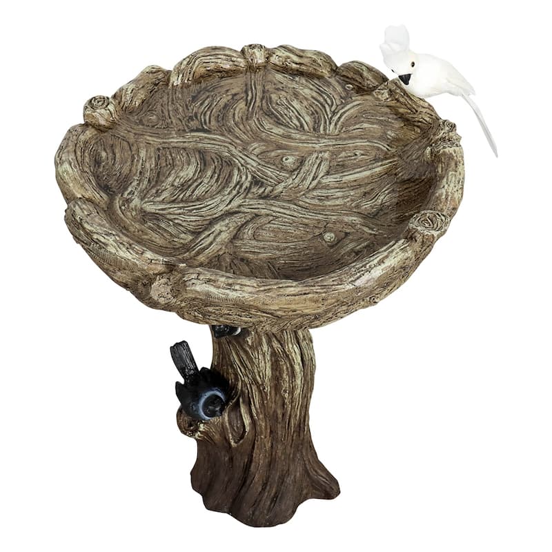 23in H Outdoor Birdbath w/ Pedestal Modern Garden Birdbaths for Patio