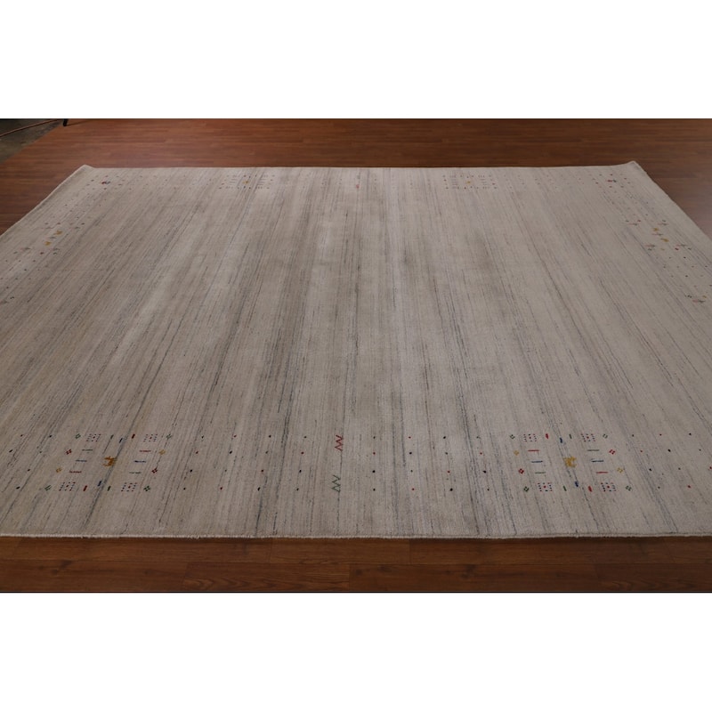 Tribal Gabbeh Indian Area Rug Hand-Knotted Wool Carpet - 8'6" x 11'7"