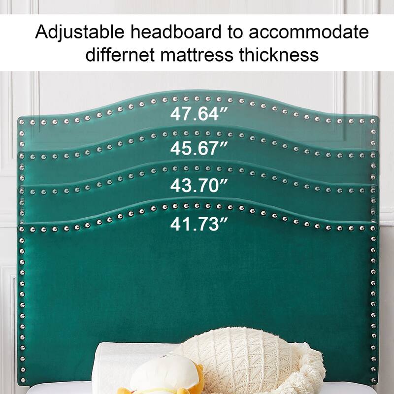 VCCELO 2-Pack Twin Size Bed Frame with Adjustable Headboard Noise-Free Twin Size Bed Set of 2 for Kids Room Dorm Apartments