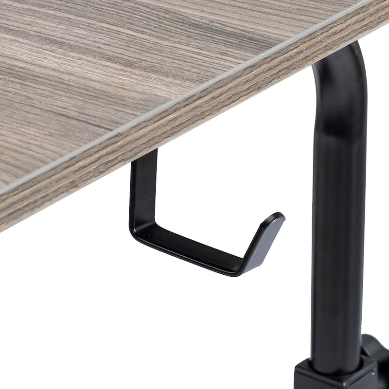 Adjustable Height Computer Desk with USB Ports and AC Outlets for Home Office and Study Workspace