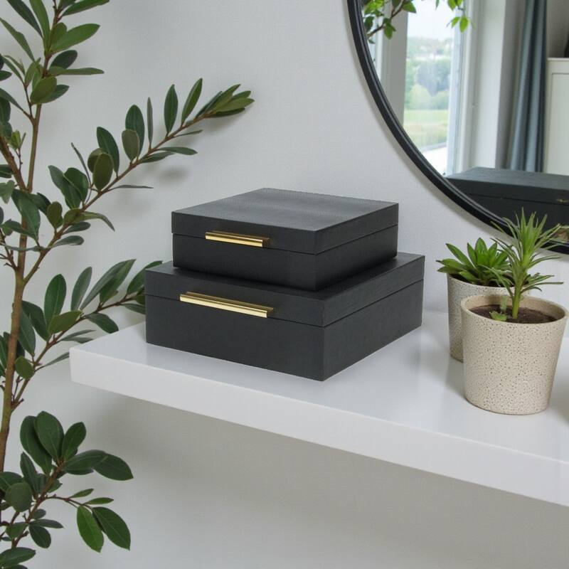 Lusan Black Vinyl Decorative Box Set