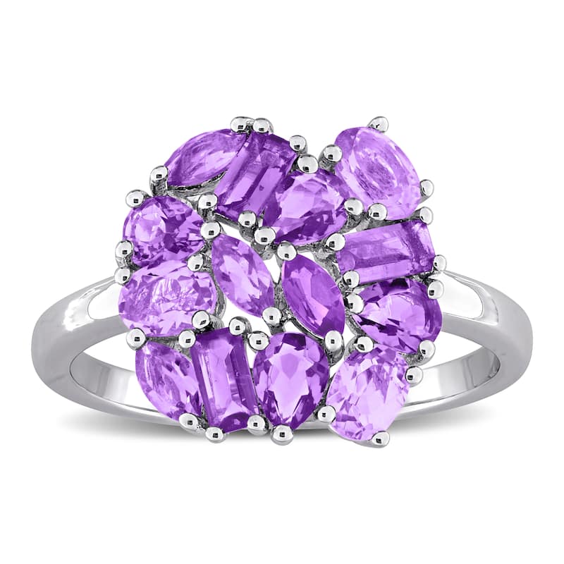 Miadora Multi-Shape Gemstone Cluster Ring Sterling Silver