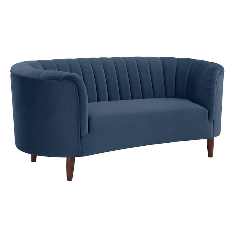 Yanna Tufted Loveseat with Wooden Leg