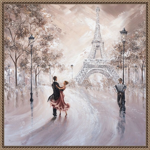 slide 2 of 13, Only Us Paris by Isabella Karolewicz Framed Canvas Wall Art Print - Sylvie Beaded Gold