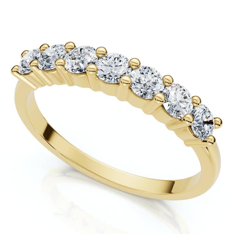 Bliss Diamond 3/8Ct Diamond Wedding Stackable Womens Anniversary Ring Gold or Pt Lab Grown - 5.5 - Yellow