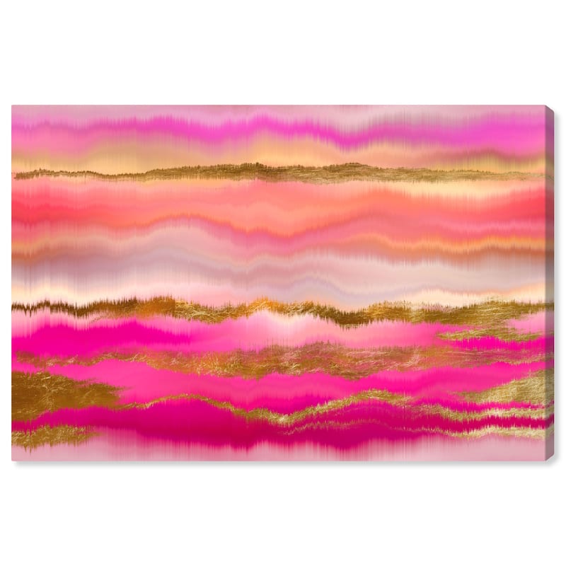 Wynwood Studio Canvas Abstract Her Own Right Pink and Metallic Gold Modern & Contemporary Wall Art Canvas Print