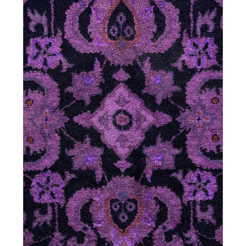 Overdyed One-of-a-Kind Hand-Knotted Area Rug - Purple - 4' 1" x 6' 6"