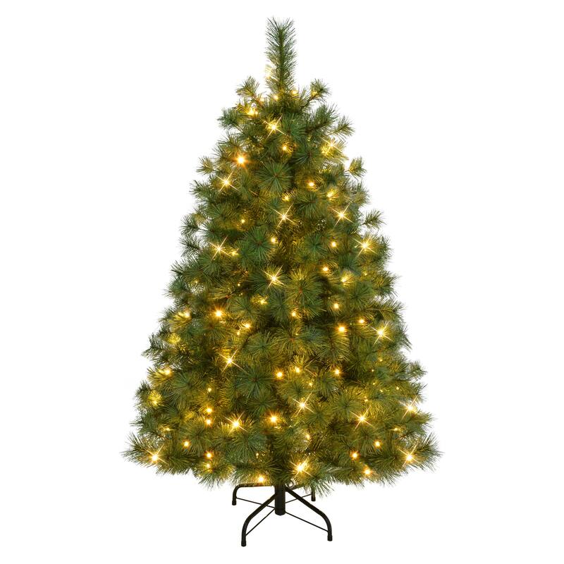 Puleo International 4.5' Pre-Lit Artificial Colorado Pine Christmas Tree with 150 Dual Function LED Lights