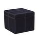 preview thumbnail 14 of 28, Adeco Bonded Leather Contrast Stitch Square Storage Ottoman Footstool