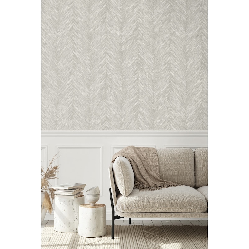 Seabrook Designs Otto Geometric Chevron Non-Woven Unpasted Wallpaper