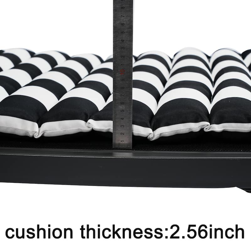 2PCS Outdoor Lounge Chair Cushion - Black White