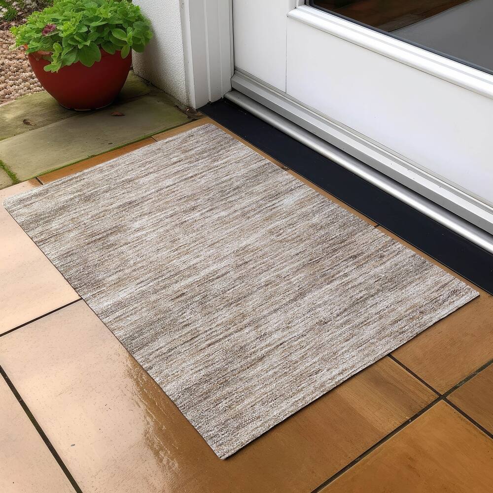 Machine Washable Indoor/ Outdoor Chantille Abstract Stripe Rug