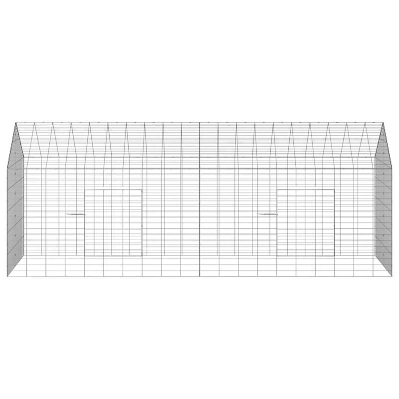 vidaXL Rabbit Cage Silver 400 x 78 x 78 cm Galvanised Steel