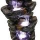 preview thumbnail 12 of 11, Outdoor LED 4-tier Stacked Rock Water Fountain