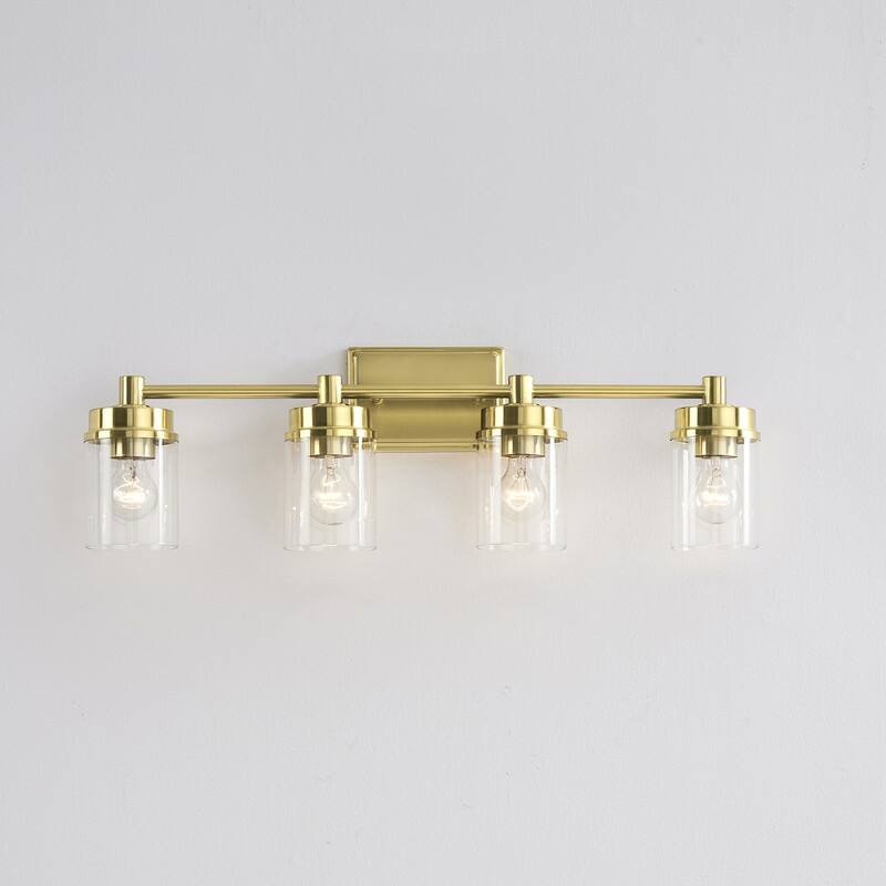 KAWOTI 4-light Modern Bathroom Vanity Light with Cylinder glass