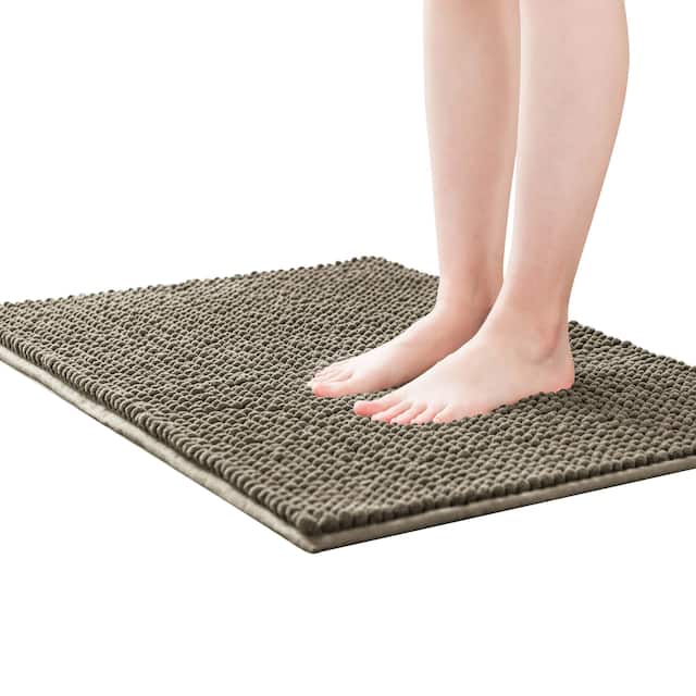 Subrtex Chenille Soft Rugs Super Water Absorbing Shower Mats