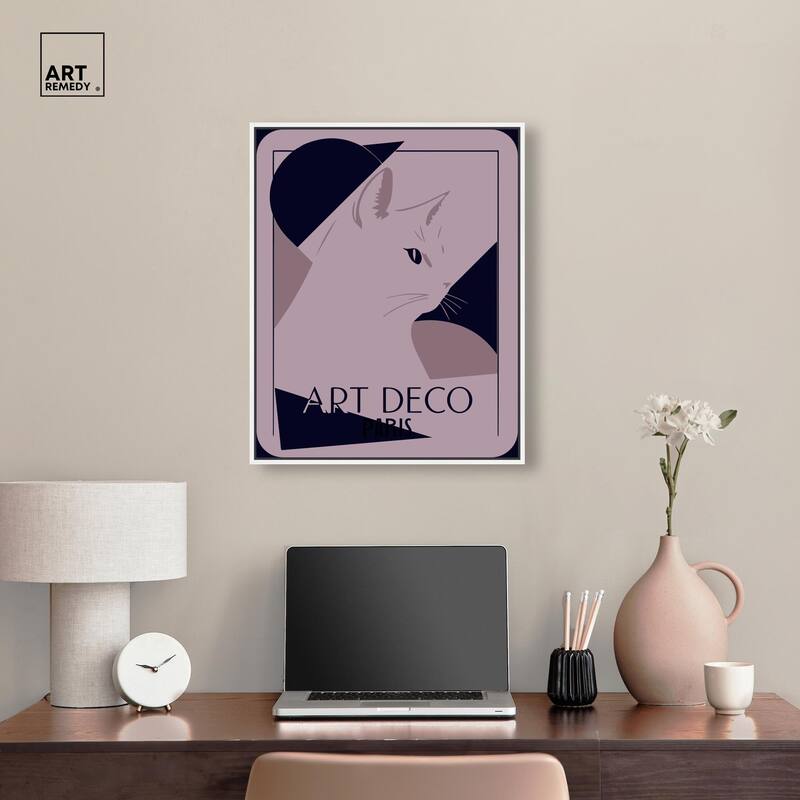 Cat Deco Canvas by Art Remedy