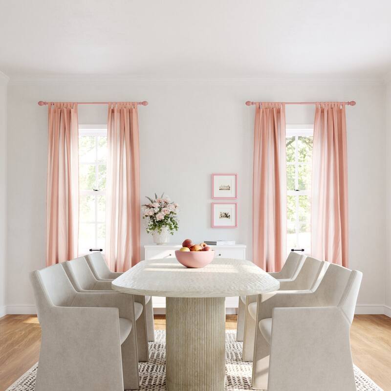 Acroma Metal Adjustable Single Modern Curtain Rod Pink.