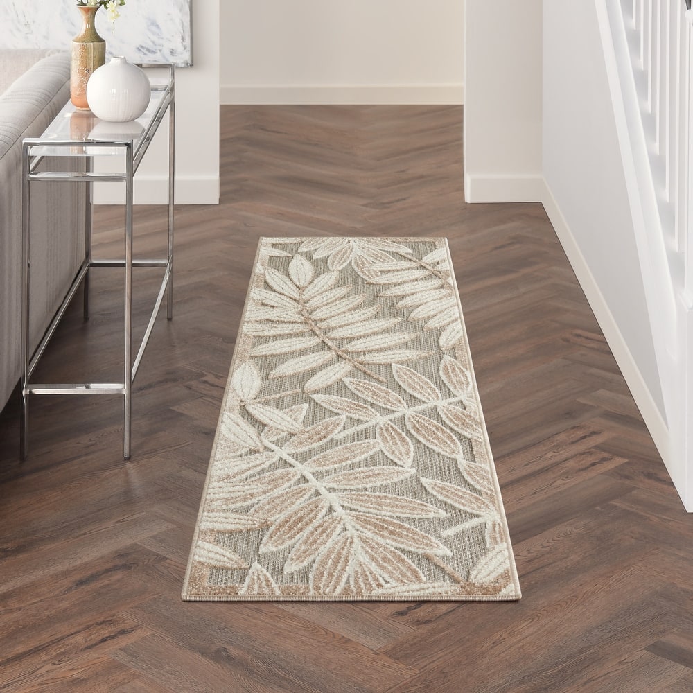 Nourison Aloha Leaf Print Vibrant Indoor/Outdoor Area Rug