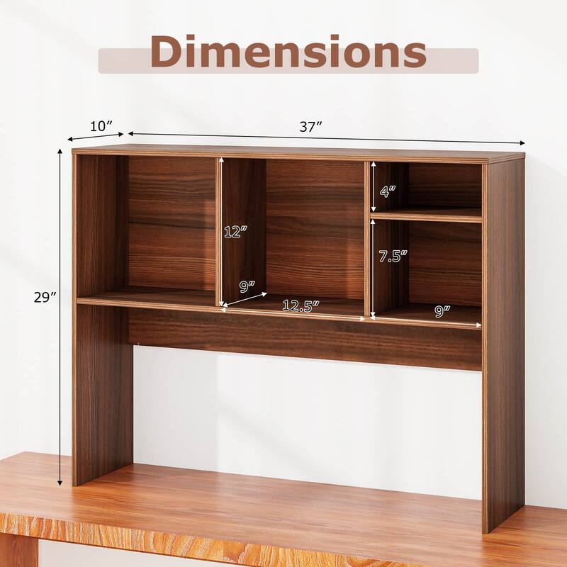 Costway Computer Desktop Bookcase Countertop Storage Bookshelf - See Details