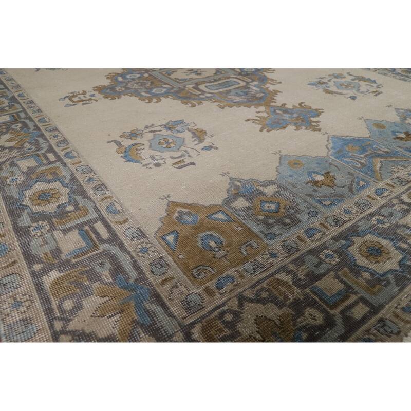 Geometric Tabriz Persian Rug Traditional Oriental Handmade Wool Carpet - 6'10"x 9'4"