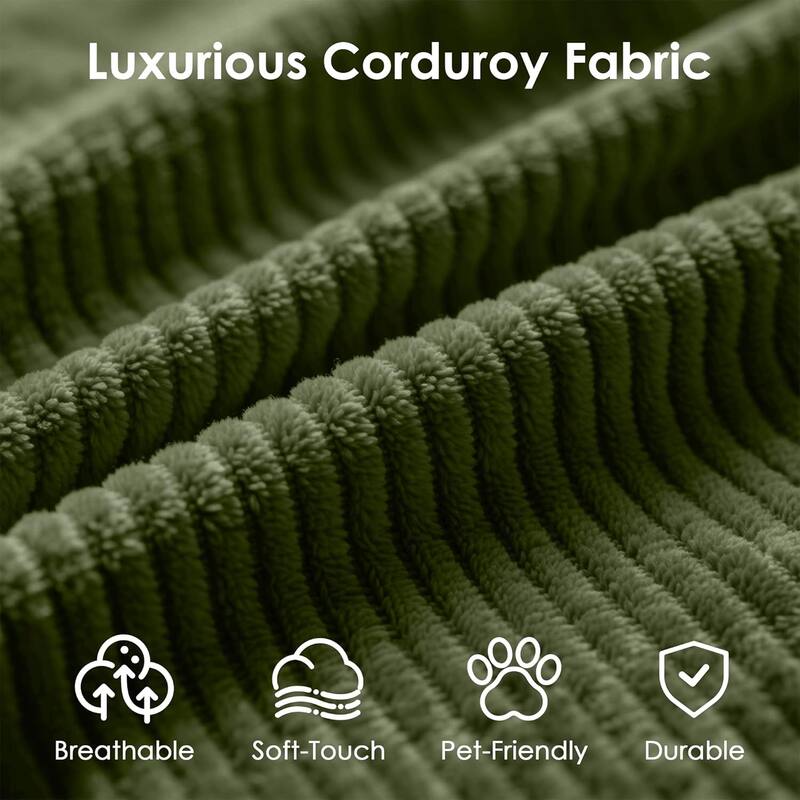 Convertible Sleeper Sofa Bed, 78.5" Corduroy Foldable Loveseat Sofa, King Size Floor Mattress Couch, No Assembly Required