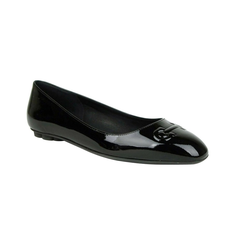 black patent ballet shoes