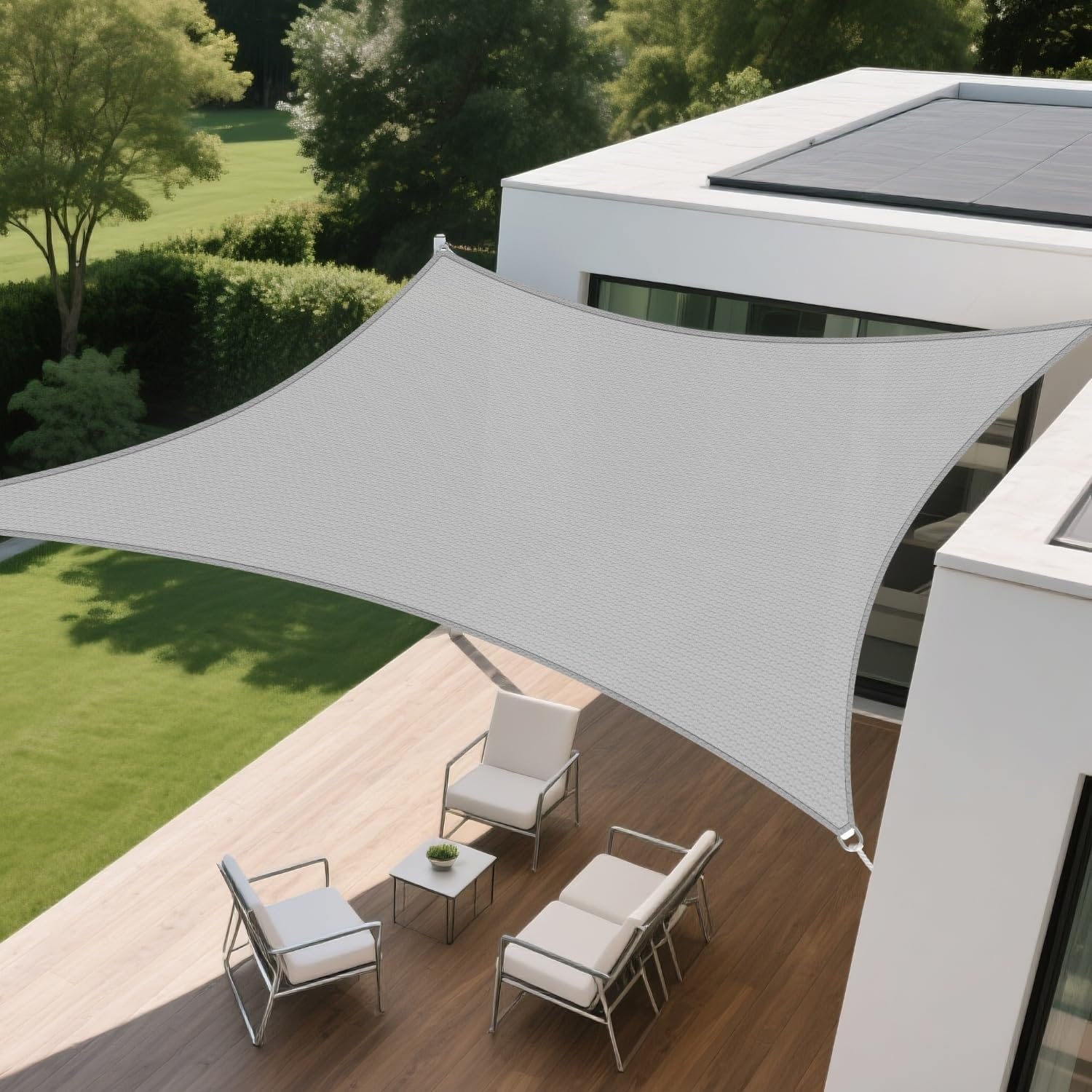 12' x 14' Rectangle Shade Sail for Outdoor Sun Protection and Ventilation