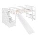 preview thumbnail 29 of 28, Multifunctional and Fun Design Loft Bed with Slide, Stairway and Guardrails,Twin Size
