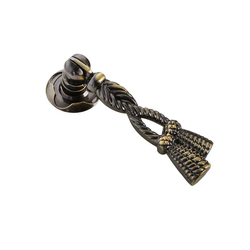 Utopia Alley Draper Cabinet Ring Pull Knob - Decorative Antique Brass Cabinet Drop Pull Knobs, Metal Pull Knobs 2.7"
