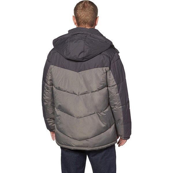 reebok men's heavy weight hooded bubble jacket